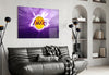 Los Angeles Lakers: Purple Flash Glass Wall Art || Designer Collection by Insigneart USA