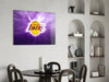 Los Angeles Lakers: Purple Flash Glass Wall Art || Designer Collection by Insigneart USA