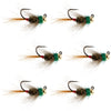 Tungsten Bead Tactical CDC Frenchie Czech Nymph Euro Nymphing Fly - 6 Flies Size 12