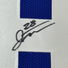 Framed Autographed/Signed Jonathan Taylor 35x39 Indianapolis Blue Football Jersey JSA COA by Hall of Fame Sports Memorabilia