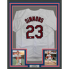 Framed Autographed/Signed Ted Simmons 35x39 St. Louis White Baseball Jersey JSA COA by Hall of Fame Sports Memorabilia