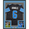 Framed Autographed/Signed Terrion Arnold 35x39 Detroit Black Football Jersey Beckett BAS COA by Hall of Fame Sports Memorabilia