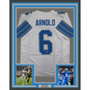 Framed Autographed/Signed Terrion Arnold 35x39 Detroit White Football Jersey Beckett BAS COA by Hall of Fame Sports Memorabilia