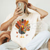 Thanksgiving Patchwork Turkey Shirt – Cute Quilted Fall Holiday Family Graphic Tee