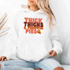 Thick Thighs and Pumpkin Pies Fall Vibes Fleece Pullover Hoodie by Adorb Custom Tees