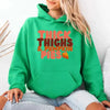 Thick Thighs and Pumpkin Pies Fall Vibes Fleece Pullover Hoodie by Adorb Custom Tees