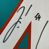 Framed Autographed/Signed Zach Thomas 35x39 Miami Teal Football Jersey JSA COA