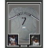Framed Autographed/Signed Tim Anderson 35x39 Chicago Grey Baseball Jersey Beckett BAS COA