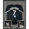 Framed Autographed/Signed Tim Anderson 35x39 Chicago Black Baseball Jersey Beckett BAS COA