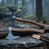 Set of Two Bearded Axes 20 Inch Curved Handles by JW SteelCrafts