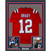 Framed Autographed/Signed Tom Brady 35x39 New England Patriots Red Authentic Nike Limited Football Jersey Fanatics COA/LOA