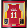 Framed Autographed/Signed Trae Young 35x39 Atlanta Red Basketball Jersey JSA COA