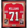 Framed Autographed/Signed Trent Williams 35x39 San Francisco Alternate Red Football Jersey JSA COA
