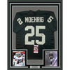 Framed Autographed/Signed Trevon Moehrig 35x39 Las Vegas Oakland Black Football Jersey JSA COA