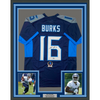 Framed Autographed/Signed Treylon Burks 35x39 Tennessee Dark Blue Football Jersey Beckett BAS COA