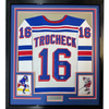 Framed Autographed/Signed Vincent Trocheck 35x39 New York White Hockey Jersey JSA COA by Hall of Fame Sports Memorabilia