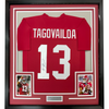 Framed Autographed/Signed Tua Tagovailoa 35x39 Alabama Red College Football Jersey Beckett BAS COA
