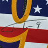 Framed Autographed/Signed Justin Tucker 35x39 Baltimore Black USA American Flag Football Jersey JSA COA