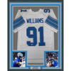 Framed Autographed/Signed Tyleik Williams 35x39 Detroit White Football Jersey Beckett BAS COA by Hall of Fame Sports Memorabilia