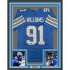 Framed Autographed/Signed Tyleik Williams 35x39 Detroit Blue Football Jersey Beckett BAS COA by Hall of Fame Sports Memorabilia