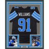 Framed Autographed/Signed Tyleik Williams 35x39 Detroit Black Football Jersey Beckett BAS COA by Hall of Fame Sports Memorabilia