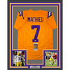 Framed Autographed/Signed Tyrann Mathieu 35x39 LSU Yellow College Football Jersey JSA COA