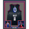 Framed Autographed/Signed Tyrese Maxey 35x39 Philadelphia 76ers Sixers Black City Edition Basketball Jersey JSA COA