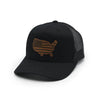 USA Country Flag Leather Patch Hat by Shield Republic
