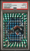 Graded 2023 Panini Mosaic Jaxon Smith-Njigba #ND12 Green Swirl Rookie RC Football Card PSA 10 Gem Mint