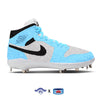 "University Blue Glitter" Jordan 1 Retro Cleats