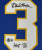 Framed Autographed/Signed David Thompson 35x39 HOF 96 Denver Blue Retro Rainbow Basketball Jersey Beckett BAS COA by Hall of Fame Sports Memorabilia