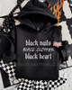 Black Nails Hoodie by Madness & Mayhem LLC
