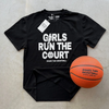 Girls Run The Court - T-Shirt - Black by Bigger Than Basketball