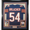 Framed Autographed/Signed Brian Urlacher 35x39 Chicago Bears Blue Football Jersey Beckett BAS COA by Hall of Fame Sports Memorabilia