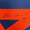 Framed Autographed/Signed Brian Urlacher 35x39 HOF 18 Chicago Blue Retro Football Jersey Beckett BAS COA by Hall of Fame Sports Memorabilia
