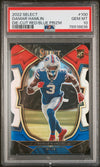 Graded 2022 Panini Select Damar Hamlin #100 Die-Cut Red/Blue Prizm RC Football Card PSA 10 Gem Mint