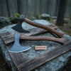 Set of Two Bearded Axes 20 Inch Curved Handles by JW SteelCrafts