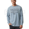 Vintage Stockholm 1996 Printed Dusty Pink Long Sleeve Tee – Retro European Graphic Shirt for Men & Women