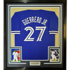 Framed Autographed/Signed Vladimir Vlad Guerrero Jr. 35x39 Toronto Blue Baseball Jersey PSA/DNA COA