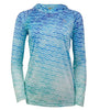 Women's Waves L/S UV Fishing Hoodie by Hook & Tackle
