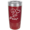 Peace Love Bunco 20 oz Polar Camel Tumbler by Anchored Grace Boutique