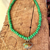 Kelly Green Bead Choker with Turquoise Drop by mend metalworks