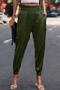 High Waist Trousers Pocket Satin Jogger Pants
