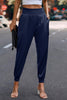 High Waist Trousers Pocket Satin Jogger Pants