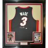 Framed Autographed/Signed Dwyane Wade 35x39 Miami Heat Black Mitchell & Ness Authentic Basketball Jersey Fanatics COA