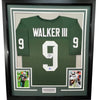Framed Autographed/Signed Kenneth Walker III 35x39 Michigan State Green College Football Jersey Beckett BAS COA