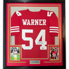 Framed Autographed/Signed Fred Warner 35x39 San Francisco Red Football Jersey Beckett BAS COA by Hall of Fame Sports Memorabilia