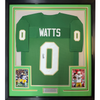 Framed Autographed/Signed Xavier Watts 35x39 Notre Dame Green College Football Jersey JSA COA