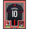 Framed Autographed/Signed Wayne Rooney 35x39 Manchester United Black 2008 Champions League Final Soccer Jersey Beckett BAS COA by Hall of Fame Sports Memorabilia