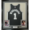 Framed Autographed/Signed Victor Wembanyama 35x39 San Antonio Spurs Black Authentic Swingman Basketball Jersey Fanatics COA